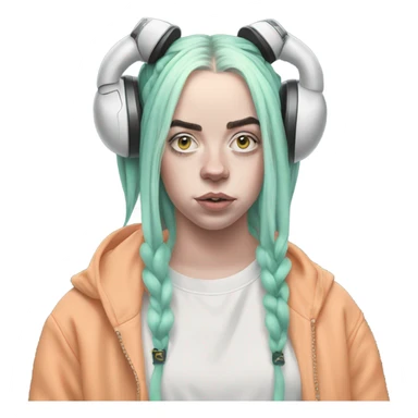 Billie eilish with space buns  sticker