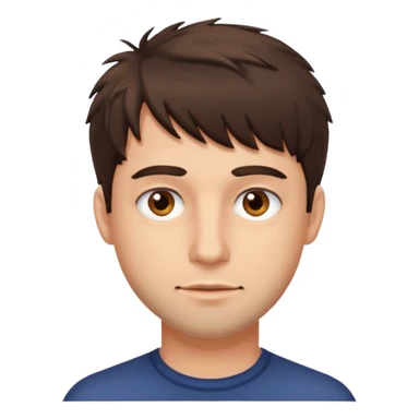 Man with messy fringe sticker