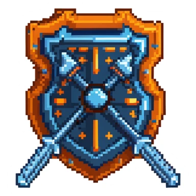 blue magical code shield with keyboard and screwdriver tools sticker