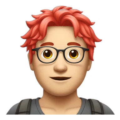 red-spectacles-fat-men-japanese-pinkhair sticker