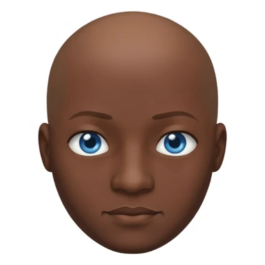 می سیاه و لخت صورت گرد بدون ریش و سبیل چشم آبی sticker