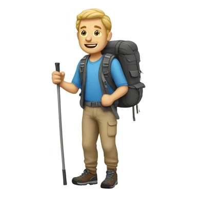 White man hiking sticker