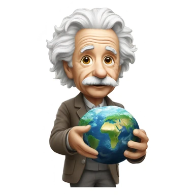 albert einstein holding earth in his hand sticker