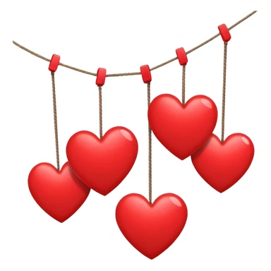 Lots of Dangling hearts from a string sticker