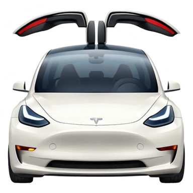 Tesla model 3 white. Icon sticker