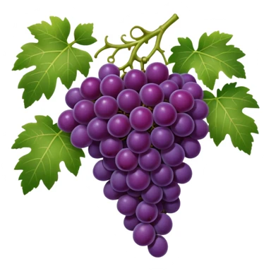 An emoji of a cluster of grapes on a vine, representing winemaking in ancient Rome. sticker