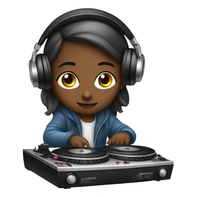 Young dj on turntables sticker