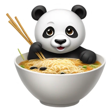 Panda eating rawmen sticker