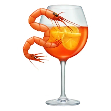 A shrimp drinking an aperol spritz sticker