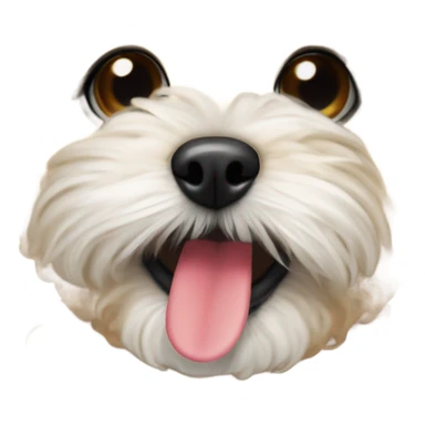 Maltepoo small dog holding a mexican gir sticker