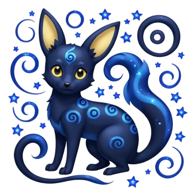 Dark-Deep-Cobalt-Blue Aural Spiritual Nebulae Starry Sparkly Swirly-patterned Star-patterned Umbreon-spirit sticker