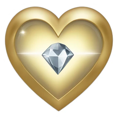 gold #c5b792 heart with a diamond sticker