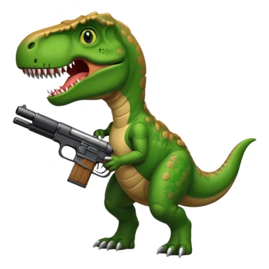 T-Rex holding a gun sticker