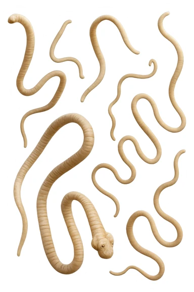 PARASSITI COME LA TENIA FLUTTUANO IN ARIA, iperrealistico 4k sticker