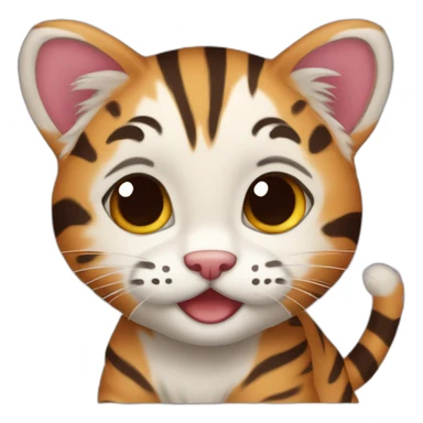 Brun tiger kitten sticker