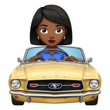 Classic mustang dark women with short hair sticker