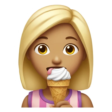 Girl eating ice cream sticker