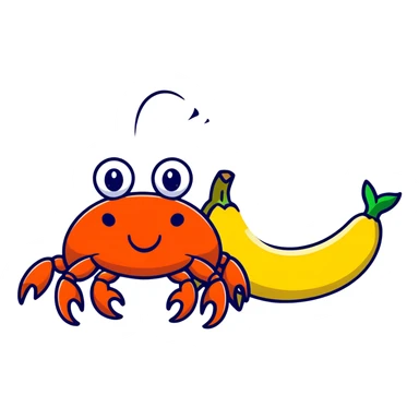 Crabe qui mange une banane sticker