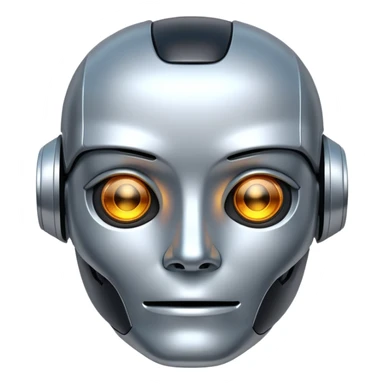 simple AI robot face with digital expression sticker