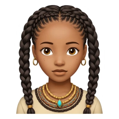 A black girl with Fulani braids  sticker