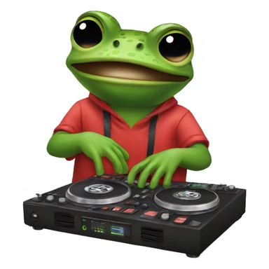 Frog DJing emoji sticker