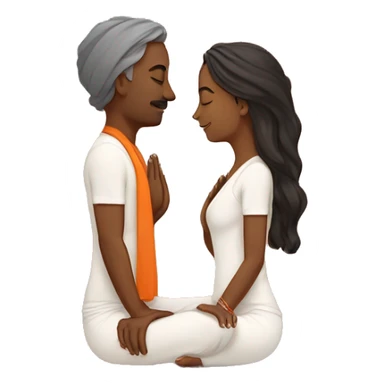 Yoga couple Hindu prayer sticker