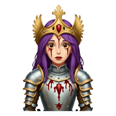 realistic cinematic actress Cher in baroque styling like Joan of Orleans dirty bloody damaged armor in a forest sticker