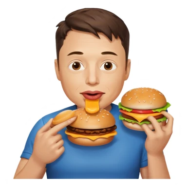 Elon Musk eat hamburger  sticker
