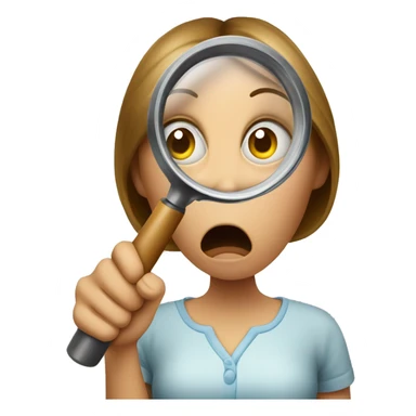 shocked woman with magnifying glass sticker