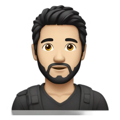 White man laptop black hair asian sticker