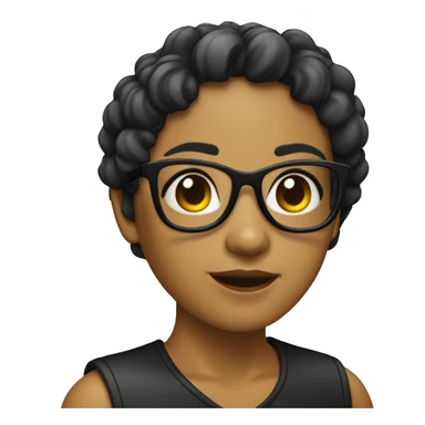 Una chica con pelo negro y con gafas sticker