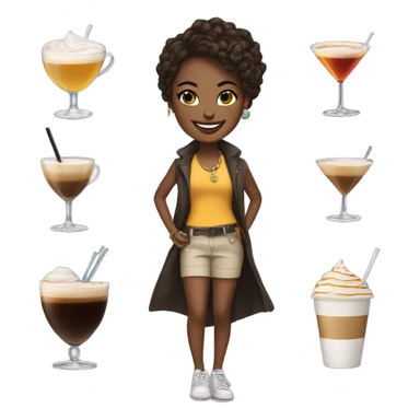 girls with accessories, smiles and espresso martinis sticker