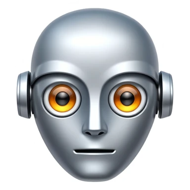 simple robot face with digital eyes sticker