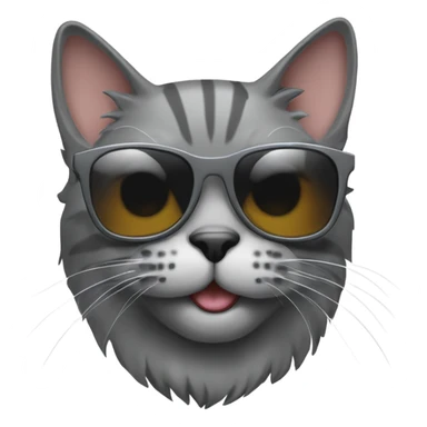 scotish cat gray color with sunglasses sticker