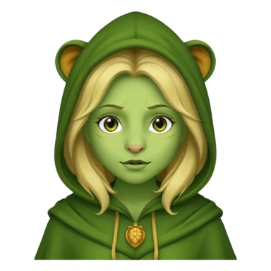 green Hooded lion woman sticker
