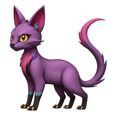 dark edgy dull pointy edgy Noivern-Noibat-Purloin-Torracat-Lykoi-Caracal-cat-Fakemon-fusion-hybrid-creature sticker