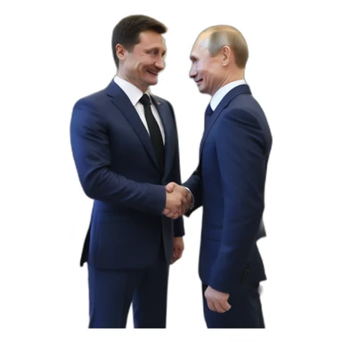 Putin and Zelensky shake hands with each other (handshake of Zelensky and Putin sticker