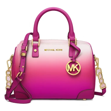 Realistic isolated magenta ombre Michael kors satchel purse.  sticker