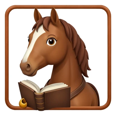 horse with book sticker