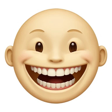 Laughing emoji and gap between the upper middle two teeth sticker