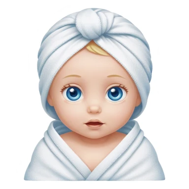 Baby girl wrapped  in towel,blue eyes  sticker