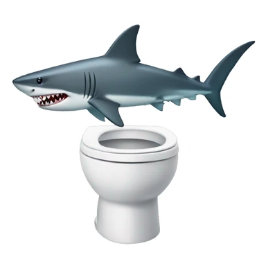 Shark with a top hat on a toilet sticker