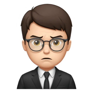 aggressive boy with glasses in suit sticker