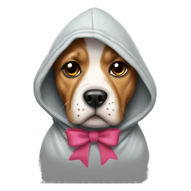 Dog wearing a hoodie with a bow  sticker