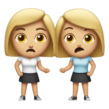 two girls angry each other sticker