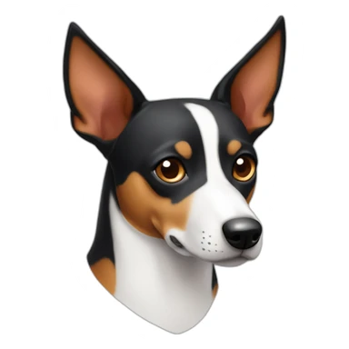 Tricolor Basenji with pointy ears sticker