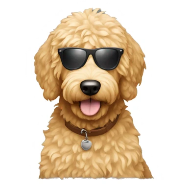 Golden doodle with sunglasses sticker