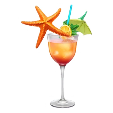 Starfish with a cocktail sticker