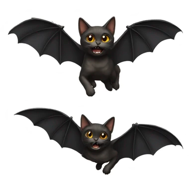 Flying bat cat sticker