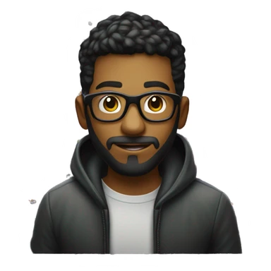Crie um emoji gamer para minhas lives na twitch, cabelo preto de oculos com visual hacker sticker